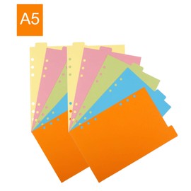 SOSPIRO Pack of 20 A5 Dividers with 2 Pieces 6 Holes Binder Zip Pockets for Ring Binder Planner Notebook