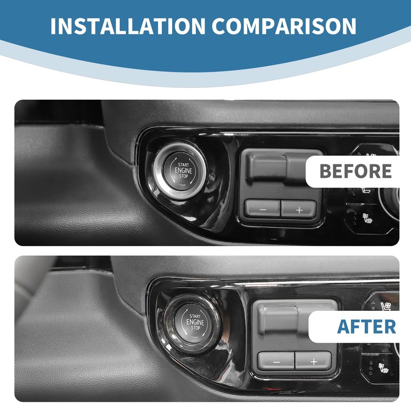 PDKLIN for Silverado Push Start Stop Button Trim Ring Cover