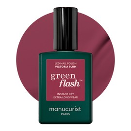 Manucurist • Green Flash LED Gel Nail Polish • Vegan • 12-Free, Plant-Based (58%) Gel Polish • Made in France • 0.5 fl oz (VICTORIA PLUM)