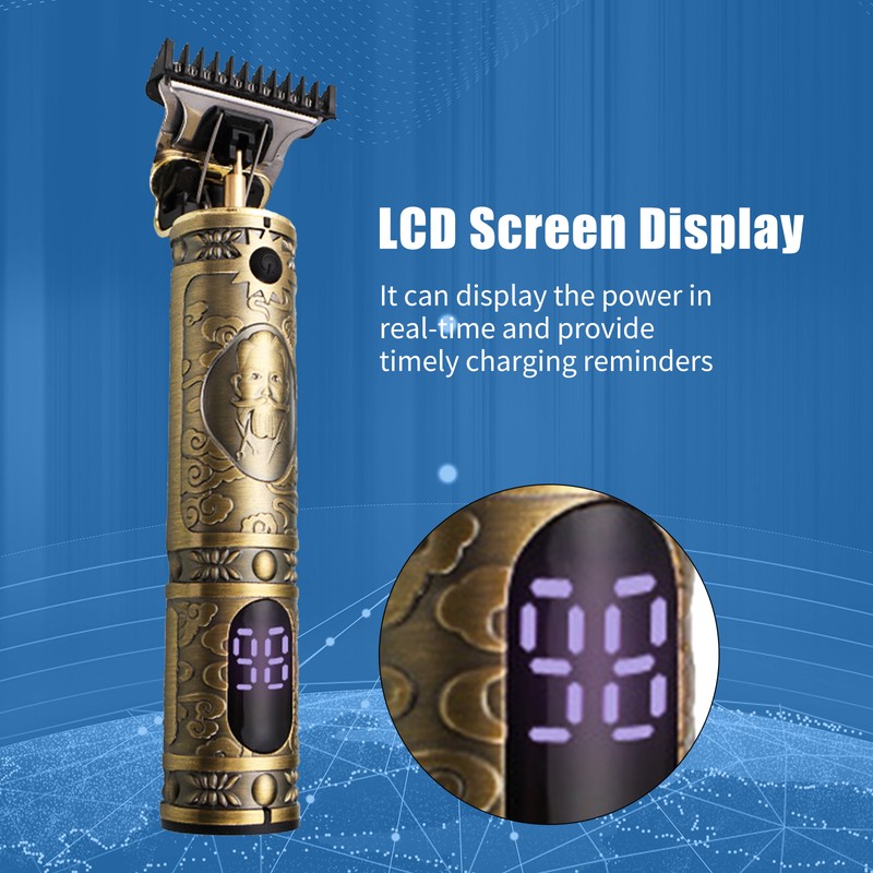 Men Hair Clippers with LCD Display Cordless Barber Clipper Hair