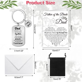 DPKOW Fathers Day Card Father of the Bride Gifts, Father's Day Gifts for Father of the Bride, Father’s Day Card Keyring Gifts for Dad, Father of the Bride Fathers Day Greeting Card with Envelope