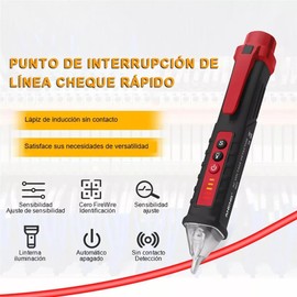 Tomas De Corriente+Detector De Voltaje 2 in 1，Probador de Corriente y Probador de Tomacorriente de Digital, Probadorde Voltaje 12-1000V， con Alarma de Luz y Sonido