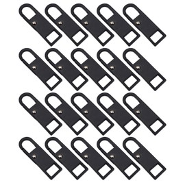 WOLMIK Zipper Repair Kit - 20PCS Spare Zip Puller, Removable Zipper Pull Tabs, DIY Zip Slider Pull Tabs, Repair Replacement Zipper Pull, Zip Zipper for Purse, Clothes, Jeans, Suitcase, Luggage - Black