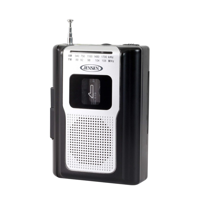 Jensen CR-100 Retro Portable AM/FM Radio Personal Cassette Player Compact