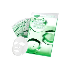 SNP Skin Return Soothing Essence Sheet Mask | Moisturizing and Hydrating for All Skin Types | Vegan Sheet Masks with Tea Tree Extract | Korean Face Masks Skincare | Facial Mask | 10 Sheets