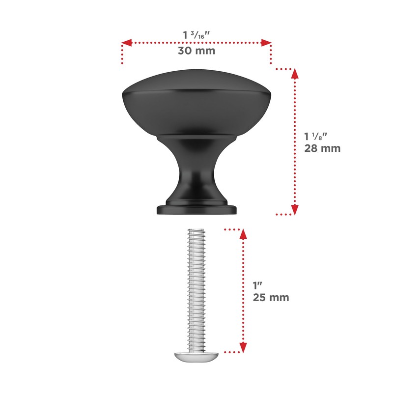 Richelieu Hardware BP9041900 Copperfield Collection 1 3/16-inch (30 mm) Matte