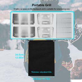 PHOJEWI PHOJEWI Mini Portable Charcoal Grill,Small BBQ Grill Tabletop Fire Pit for Camping Patio Outdoor Grill Stainless Steel Camping Grill Folding Barbecue Grills Backpacking Grill