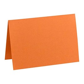 LUXPaper A7 Folded Cards | 5 1/8" x 7" | Mandarin Orange | 100lb. Cover | 1,000 Qty