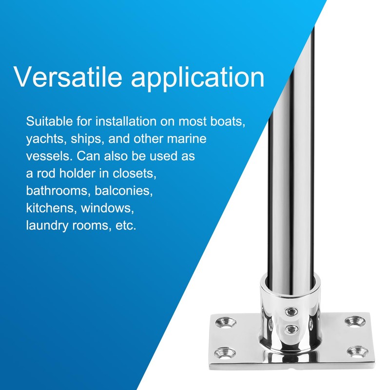 Marine Grade Boat Rectangle Hand Rail Base, Sturdy and Versatile,