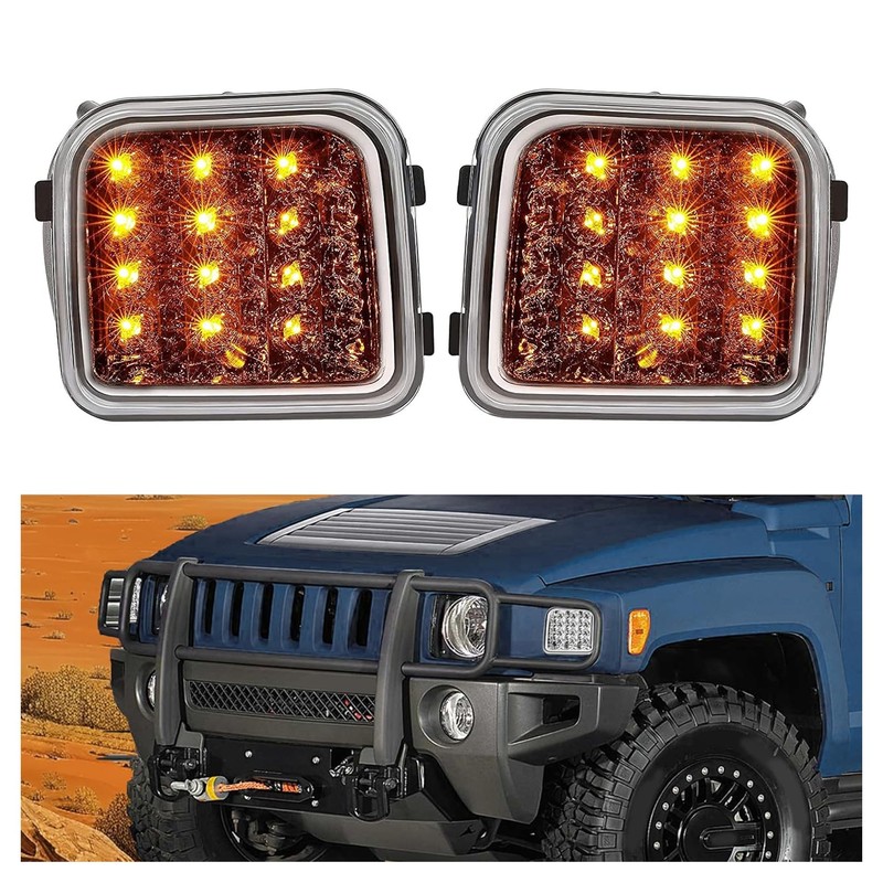 HECASA Pair LED Turn Signal Light Compatible with 2006-2010 Hummer