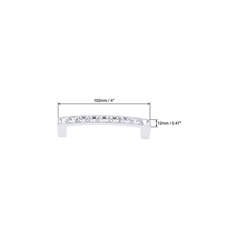 uxcell Cabinet Pulls Drawer Handles 96mm Hole Centers Alloy Crystal