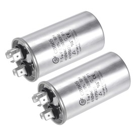 YOKIVE 2 Pcs Run Capacitor CBB65, Oval Run Start Capacitor with Terminal Great for HVAC, Air Conditioners, Heat Pumps (Silver, 7.5uF 7.5mfd 450V AC 40/85/21)