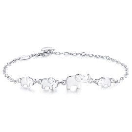 BlingGem 4 Elephants Bracelet for Women Sterling Silver 4 Generations Bracelet for Grandmother Mother Bracelets Animal Jewelry Birthday Mother's Day Gifts for Women Grandma Mom Wife Sister