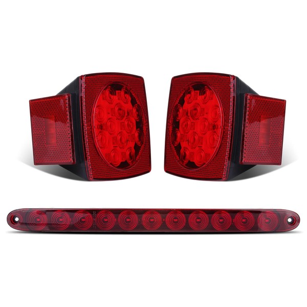 LBRST LED Trailer Lights Kit, 2x Submersible Square Stop Turn