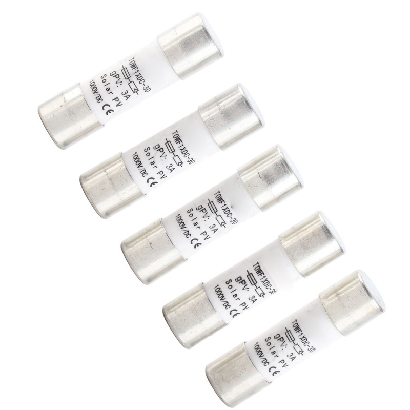 5Pcs Fuse Tube Photovoltaic Protection Set Kit 1000V DC 10x38mm