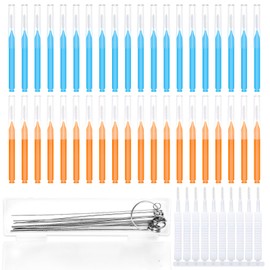 60pcs Shower Head Cleaner Tools Kit, 2 Designs Shower Head Cleaning Brushes Multi-Size Showerhead Anti-Clogging Cleaner Picks for Bathroom Small Hole Nozzle Gaps Slot (Orange, Blue, White)