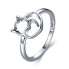 Presentski Cute Kitty Ring,925 Sterling Silver Cat Ring Popular Gift