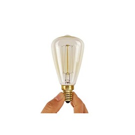 MaoTopCom - Bombillas incandescentes vintage Edison E12 40W ST48 bombillas de candelabro, 2200 K ámbar cálido ST48 luces de jaula de ardi...