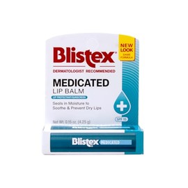 Blistex Barra de bálsamo para labios recetada con SPF 15 para labios con sequedad, grietas e irritación, de 0,15 oz., 83124, 24, 24