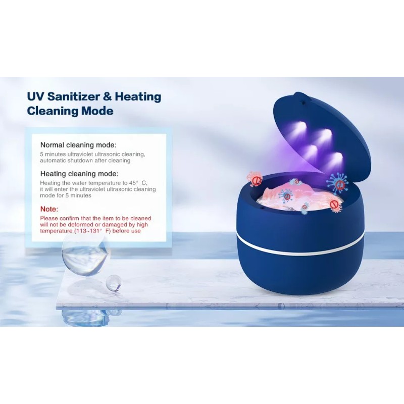 LIFEES Dental Ultrasonic UV Cleaning False Teeth Aligner Retainer Mouth