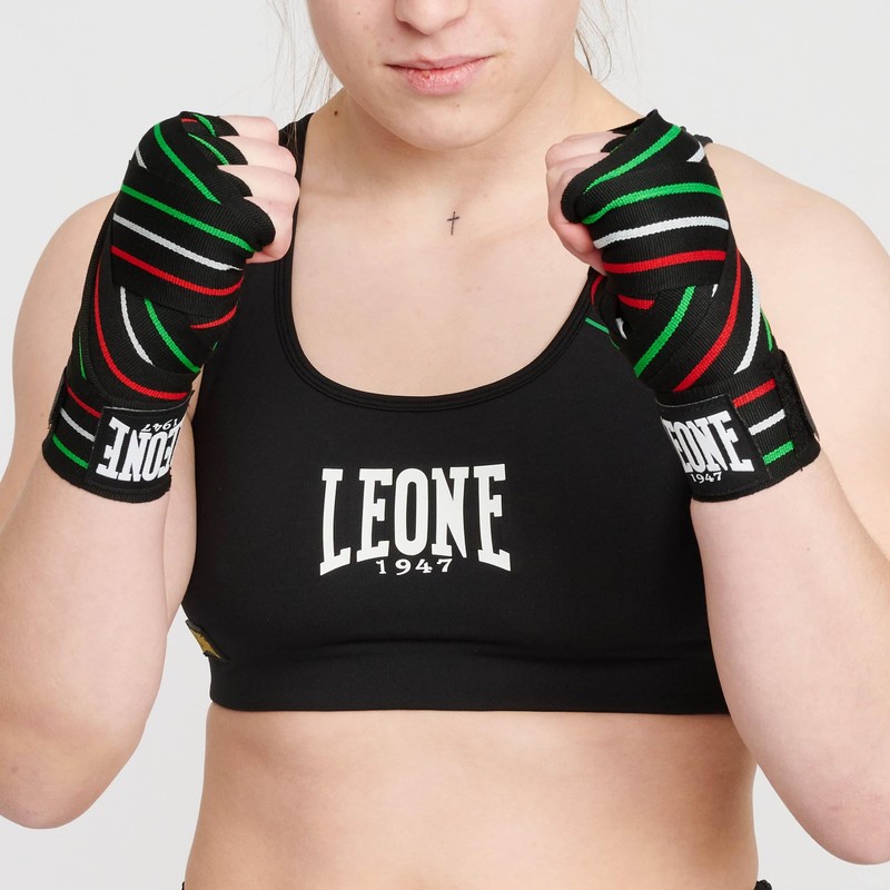 LEONE 1947 Unisex's Flag On Black Hand Wraps-AB705, 350 cm
