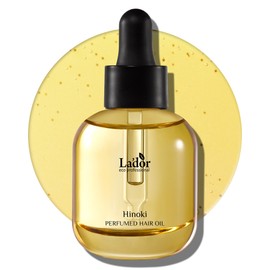 LADOR Hair Perfume Oil for Dry Damaged Hair - Anti Frizz Nourishing Fragrance Gloss Oil Serum Leave-In Conditioner Hold Curls & Waves Sulfate Paraben Alcohol Free 1 Fl Oz - Hinoki Korean