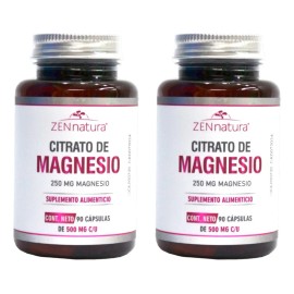 Citrato De Magnesio 250mg C/90 Caps Pack C/2 Pzs Sabor Sin Sabor