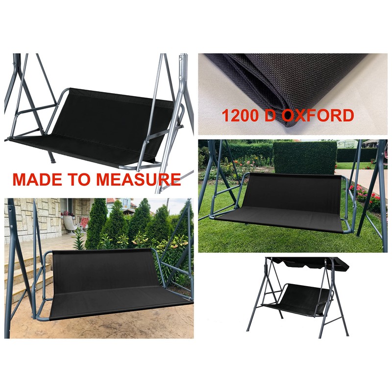 Replacement Swing Seat Cover for Garden Swing Black 120 x