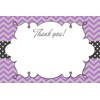 30 Blank Thank You Cards Purple Grey Chevron Polka Dots