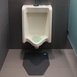 Hygomat Disposable Urinal Mats, Odor Eliminating, Time Monitor, Non-Slip Adhesive, Charcoal, Case of 6, Made in The USA