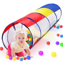 WEEKSUN Children's Tunnel, 180 cm Play Tunnel for Children, Crawling Tunnel for Children with Breathable Mesh Window, Pop-Up Design with Carry Bag, Tunnel for All Small, Indoor and Outdoor Use
