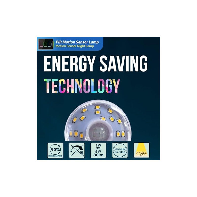 LED Motion-Activated Sensor Dusk to Dawn PIR Night Light AC