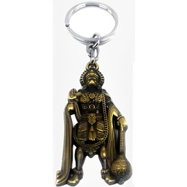 Bro Mart Standing Bajrangbali | Lord Hanuman | Pavanputra | Metal Keychains/Keyring For Men,Women, Car and Bikes and home(Multi Color)