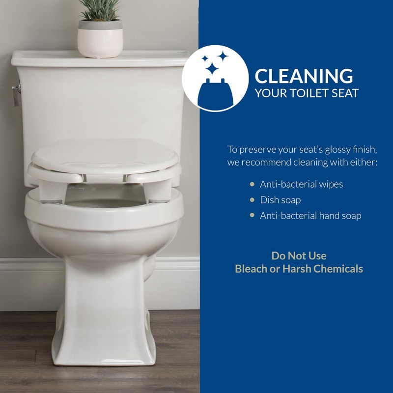 Bemis Steadfast 3" Raised Toilet Seat with Open-Front, Hinges that