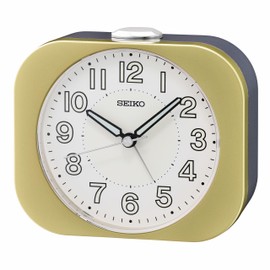 Seiko Kyoda II Non Ticking Bedroom Alarm Clock, 4 Inch, Gold