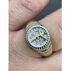 Men's Christian Ring - Two Tone Solid 925 Sterling Silver