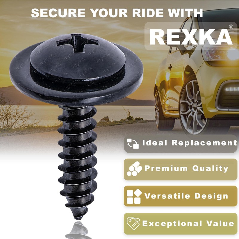 Rexka 10pcs Wheelhouse Liner Bumper Cover Splash Shield Screw for