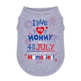 Wollmix 4th of July Dog Outfit Shirt Clothes for Small Medium Large Dog Pet Patriotic Independence Day Red White and Blue Fourth of July Girl Female Puppy Holiday T-Shirts with Funny Pattern Love M