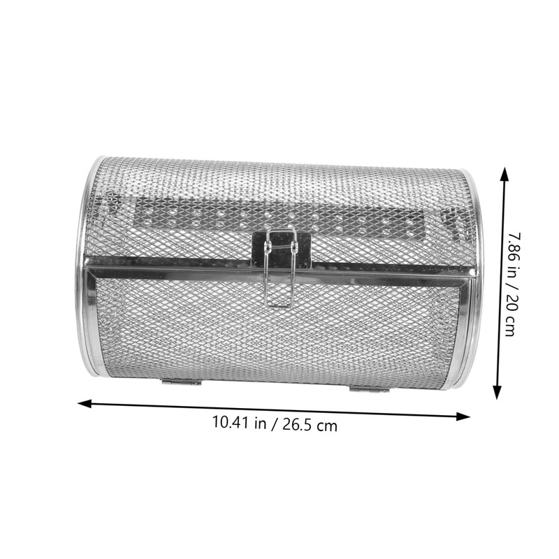 GRIRIW Grill Roaster Drum Rotisserie Basket Rotating Stainless Steel Oven