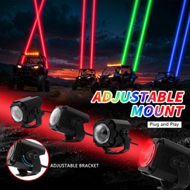 DREAMOTOR RGBW Auto Spot Beam Pod Whip Light Kit for Side by Side - 2Pcs With Switch & Remote, 4 Color Whipless LED Light for Polaris UTV ATV Can Am Maverick X3 SXS RZR Golf Cart