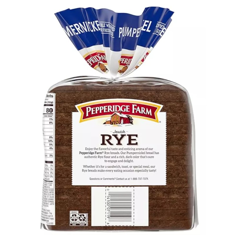 Pepperidge Farm Jewish Pumpernickel Bread, 16 oz. Loave