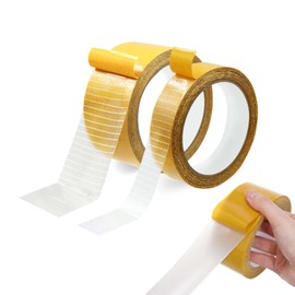 XIMEIDUO 2 Pack Heavy Duty Double Sided Mesh Tape, 66 Ft Double Sided Tape, No Residue, Waterproof & Indoor/Outdoor Use for Rugs, Mats, Flooring, DIY Projects