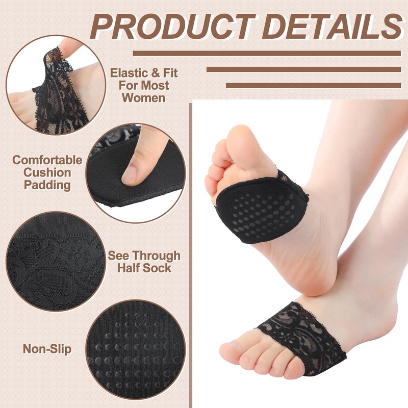Cutecrop 12 Pairs Women's Open Toe Topper Socks for Mules