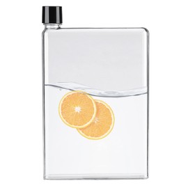 Ejoyous 750 ml Plastic Water Bottle, Flat Water Bottles, Transparent Drinking Bottle, Travel Bottle, Portable Juice Cup, for Home, Office, Outdoor, Camping, Hiking, Sports (White)