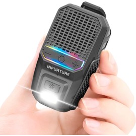 INFURTURE Clip Bluetooth Speaker with RGB/Flashlight mini Bluetooth Speaker (Non-Magnetic)-Built-in Noise Reduction Mic for Hands-Free Music/Calls-for Work/Riding/Golf/Outdoor(Black)