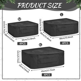 Silkfly 12 Pcs Packing Cubes for Suitcase Travel Luggage Bags Bulk Mesh Organizer Set for Hiking Camping Backpacking Clothes Accessories (Navy Blue,XL, L, M Size)