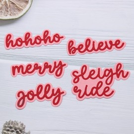 KSCRAFT New Christmas Shadow Words Metal Cutting Dies Stencils for DIY Scrapbooking Decorative Embossing DIY Paper Card