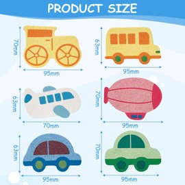 MADGININE 6 Pcs Kids Bath Sponge Bath Sponge Kids Baby Sponges Kids Sponges for Bath Kids Sponge Cartoon Car Pattern Fast-Expanding Soft Baby Bath Sponge Suitable for Newborn and Toddler Skin