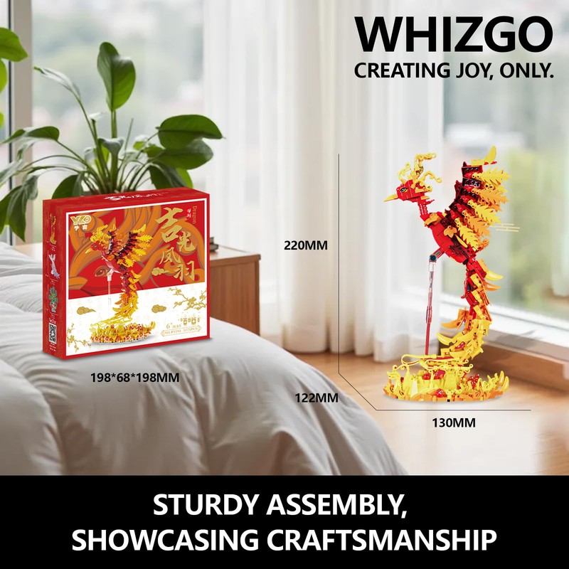 WHIZGO Fire Phoenix Mini Building Set, Bird Building Blocks,Magic Phoenix