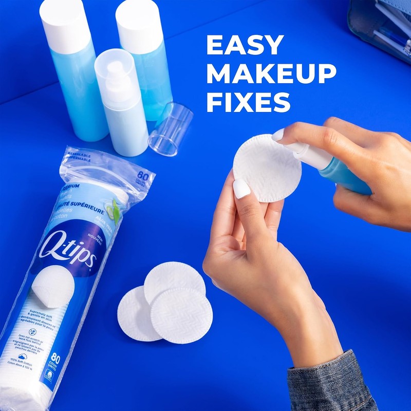 Q-Tips Beauty Luxe Cotton Rounds 80 Count 4-Pack – Hypoallergenic
